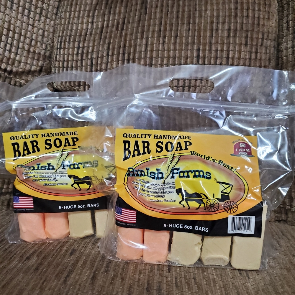 Amish Farms Soap 2 packs 10 huge bars 5oz each Made In USA handmade